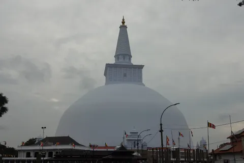 The great white dome of Ruwanwelisaya stupa in Anuradhapura