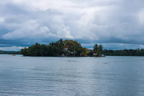 Kothduwa island temple on the Madu River wetlands