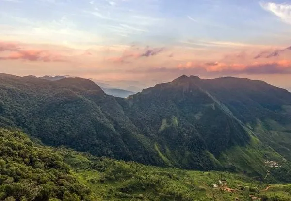 Sunset over the ridges of the Knuckles Mountain Range