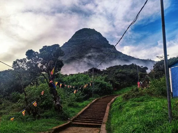 The stepped pilgrim trail leading up to Adam’s Peak (Sri Pada)