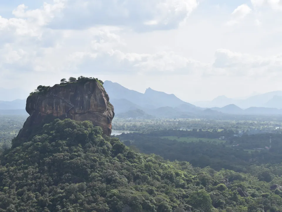 Sigiriya rock fortress rising above the jungle plains of the Cultural Triangle